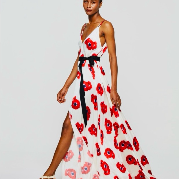 Nwt Serena Bute Ibiza Maxi Dress - White/Red Poppy Size S ( 4-6 ) Paid $590